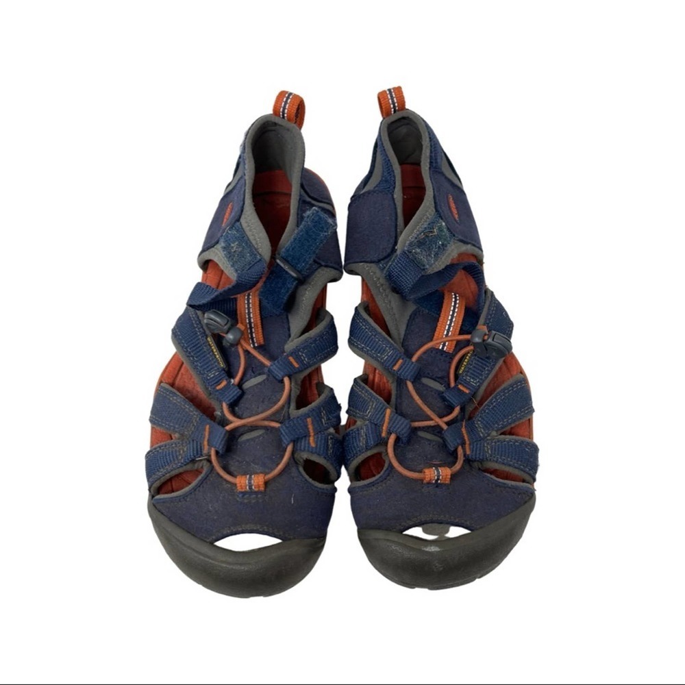 Keen navy and orange sandals big kid size 6